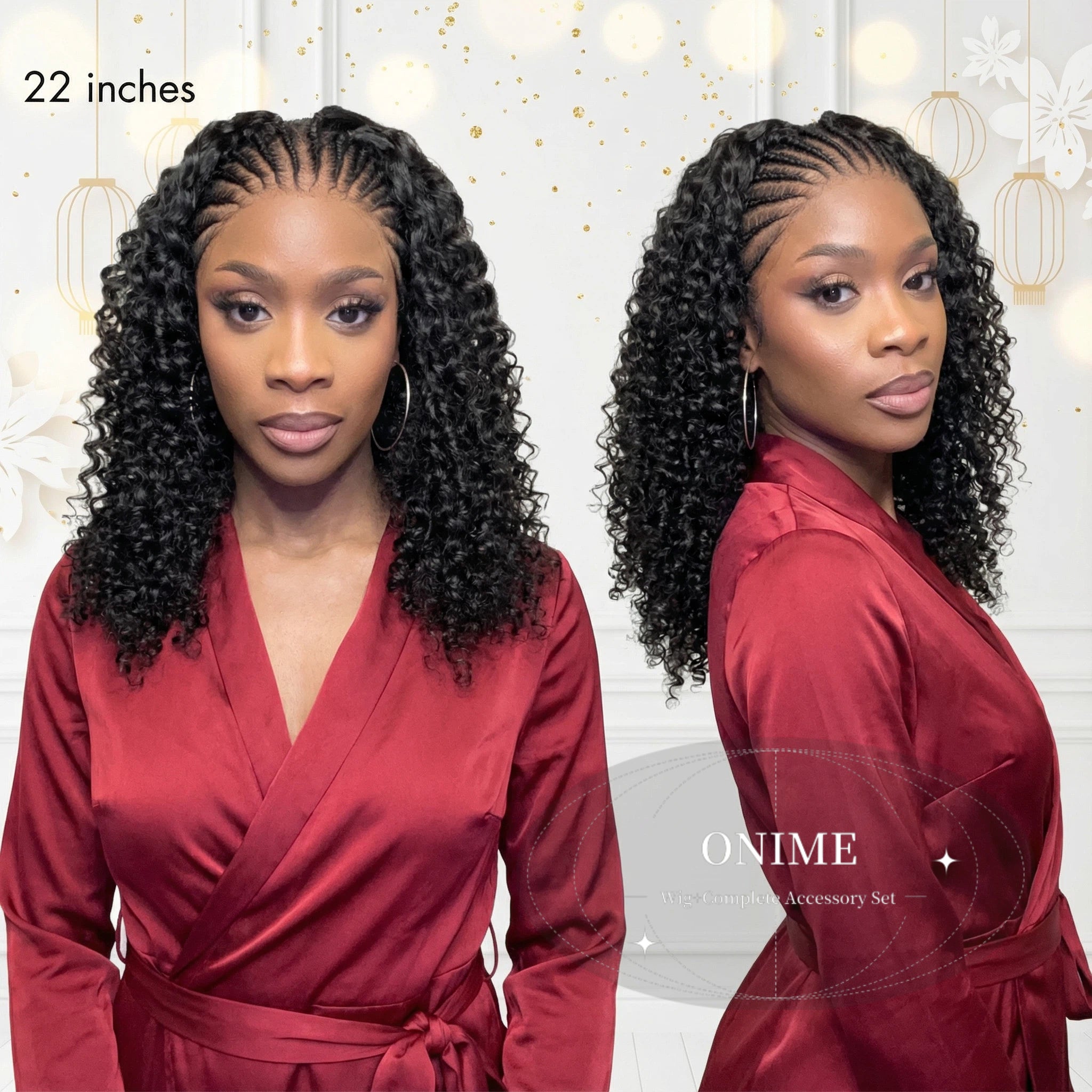 2026一Knotless Fulani Braids Deep Wave Glueless Ear-to-ear 13x4 Frontal HD Lace Wig Human Hair