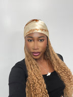 Crochet Boho Box Braids Baseball Cap Hat Wig Bohemian with Human Hair Curly Ends Braided Hair Extensions