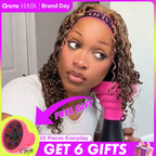 Onimehair™ Wear Go Glueless Highlights Ombre Hair Pre-cut HD Lace onimehair Curly Wig