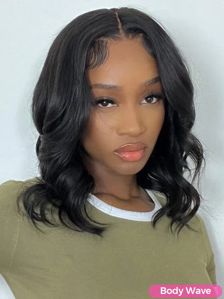 Onimehair™ 13x4 HD Lace Glueless Bob Wigs Wear Go Pre Cut Lace Human Hair Wigs