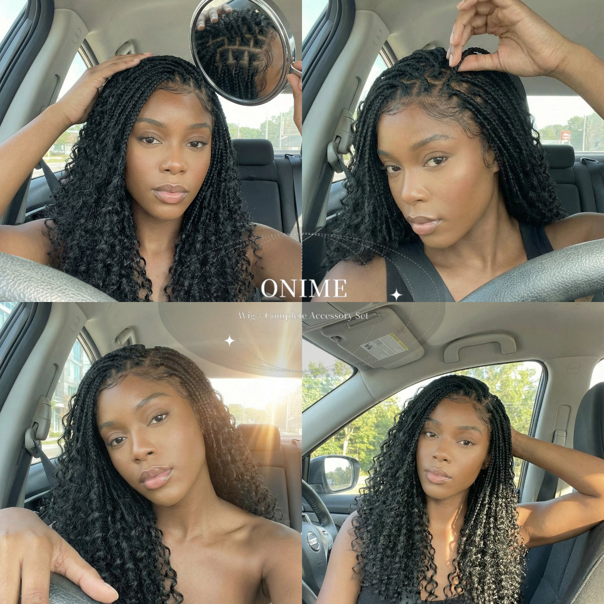 Boho Braids Deep Curly Glueless 5x5 Closure Lace with Braided Top Human Hair Wig Pre-Cut Lace