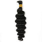 Loose Deep Wave Bulk Human Braiding Hair Extensions Natural Color