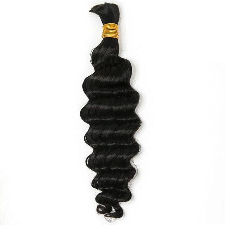 Loose Deep Wave Bulk Human Braiding Hair Extensions Natural Color