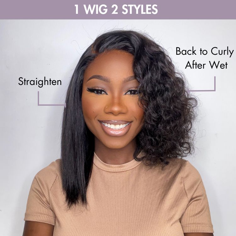 Wet and Wavy 5x5 Closure Pre-Cut Lace Water Wave Wig Glueless Side Part Human Hair Wig