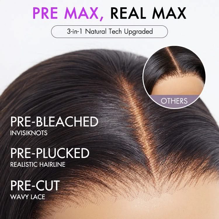 PreMax Wigs silky blunt cut bob 13x4 frontal lace human hair short wig with natural hairline and glueless design