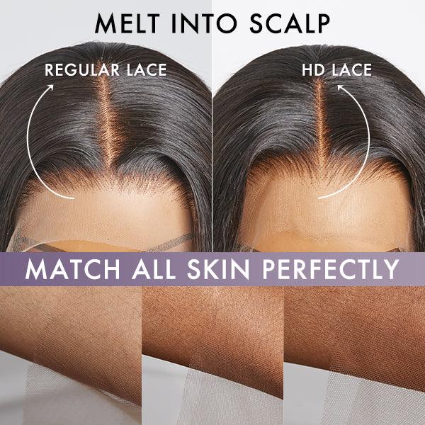 Onimehair™Ultra Natural Glueless Minimalist HD Lace C Part Bob Wig 100% Human Hair | Classic & Chic