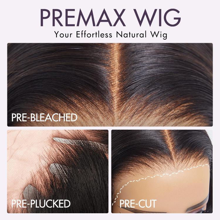 Onimehair™PreMax Wigs | Silky Blunt Cut Glueless  5x5 Closure Lace Shoulder Length Bob Wig Pre Plucked & Bleached