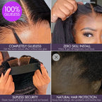 Brown Highlight / Natural Black / Blonde Highlight Deep Curly Glueless 5x5 Closure Pre-Cut Lace Wig