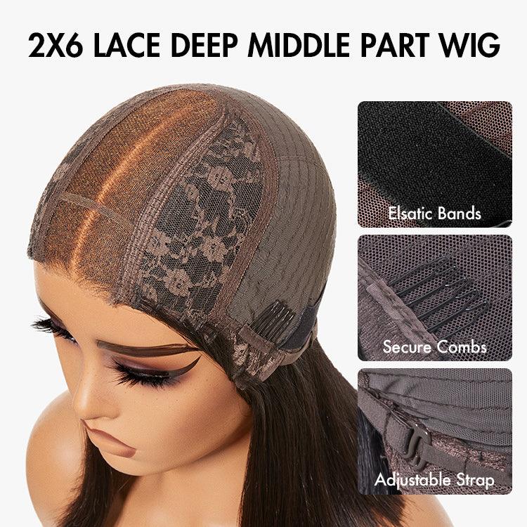 Onimehair™PreMax Wigs | Silky Blunt Cut Glueless  5x5 Closure Lace Shoulder Length Bob Wig Pre Plucked & Bleached