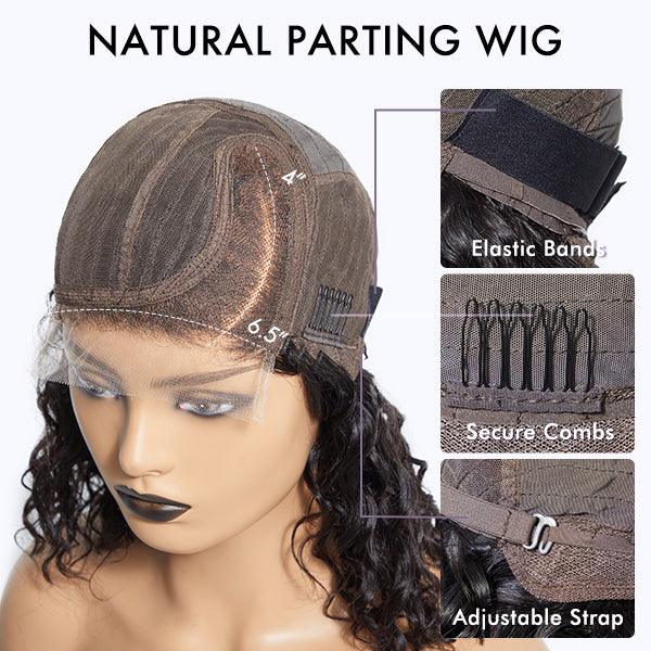 Onimehair™Boho-Chic | Super Bob Bohemian Curly Minimalist HD Lace Glueless C Part Short Wig 100% Human Hair - US Only