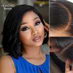 Onimehair™Layered Cut Onimehair Straight Left C Part Glueless Minimalist HD Lace Bob Wig Ready to Go