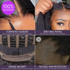 Onimehair™Beginner Friendly Brown Loose Wave Glueless Minimalist Lace Shoulder Length Wavy Bob Wig with Bangs