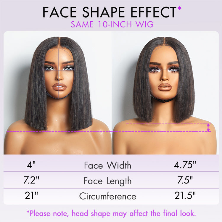 Onimehair™My GO-TO BOB™ - Glueless 5x5 Closure HD Lace Silky Straight Human Hair Wig