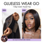 Onimehair™ All-Day Comfort™ Wig Silky Blunt Cut Bob Glueless 13x4 Closure HD Lace Wig Pre-Cut Lace