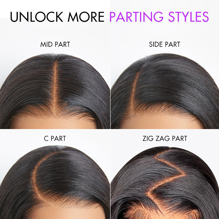 Onimehair™ PreMax Loose Body Wave Short Bob Wig Glueless 13x4 Frontal Lace Human Hair Wig Pre-Cut Lace