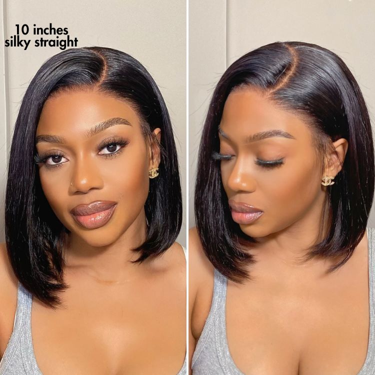 Onimehair™PreMax Wigs - Nature Max Onimehair / Silky Bob Ear-to-Ear Glueless 13x4 Frontal HD Lace Short Bob Wig