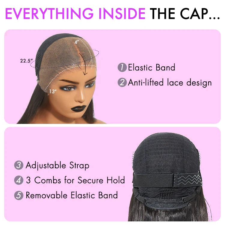 Onimehair™ Wear Go Glueless Highlights Ombre Hair Pre-cut HD Lace onimehair Curly Wig