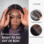 Onimehair™PreMax Wigs | Silky Blunt Cut Glueless  5x5 Closure Lace Shoulder Length Bob Wig Pre Plucked & Bleached