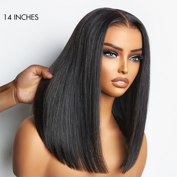 Onimehair™PreMax Wigs - Super Natural Hairline Silky Blunt Cut Bob Glueless 5x5 Closure Lace Wig
