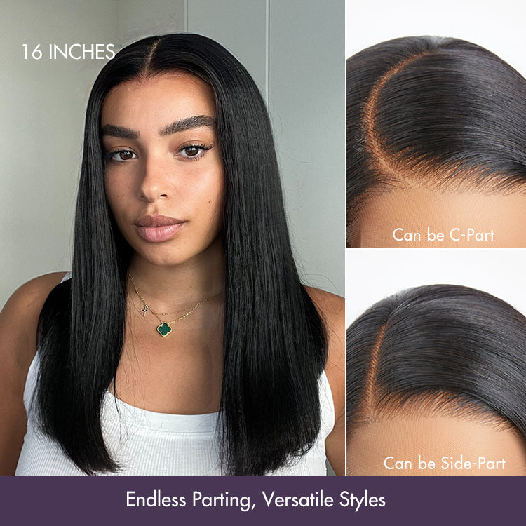 Onimehair™PreMax Wigs - Super Natural Hairline Silky Blunt Cut Bob Glueless 5x5 Closure Lace Wig