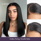 Onimehair™PreMax Wigs - Super Natural Hairline Silky Blunt Cut Bob Glueless 5x5 Closure Lace Wig