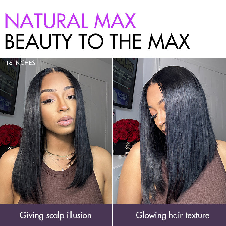 Onimehair™PreMax Wigs - Super Natural Hairline Silky Blunt Cut Bob Glueless 5x5 Closure Lace Wig