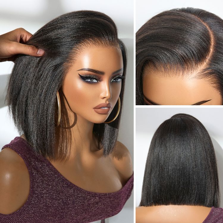 Onimehair™PreMax Wigs - Nature Max Onimehair / Silky Bob Ear-to-Ear Glueless 13x4 Frontal HD Lace Short Bob Wig