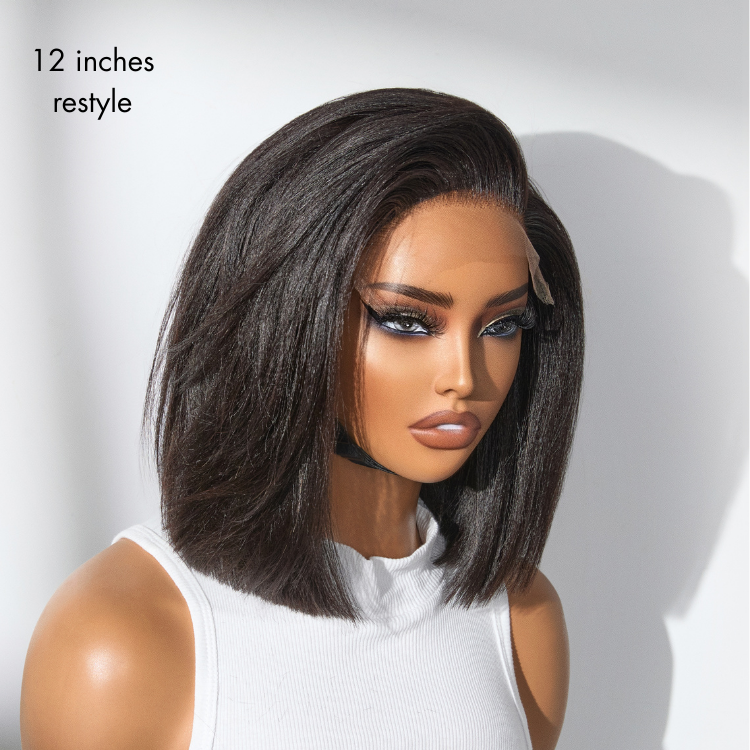 Onimehair™Ultra Natural Glueless Minimalist HD Lace C Part Bob Wig 100% Human Hair | Classic & Chic
