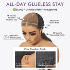 All-Day Comfort™ Wig 180% Density Butterfly Cut Layered Light Yaki Straight Glueless 7x7 Closure HD Lace Human Hair Wig Pre-Cut Lace