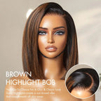 PreMax Wigs 13x4 frontal lace human hair wig with a silky blunt cut bob and natural hairline, glueless and pre-cut lace.
