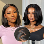 Onimehair™ All-Day Comfort™ Wig Silky Blunt Cut Bob Glueless 13x4 Closure HD Lace Wig Pre-Cut Lace