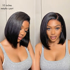 Onimehair™ All-Day Comfort™ Wig Silky Blunt Cut Bob Glueless 13x4 Closure HD Lace Wig Pre-Cut Lace