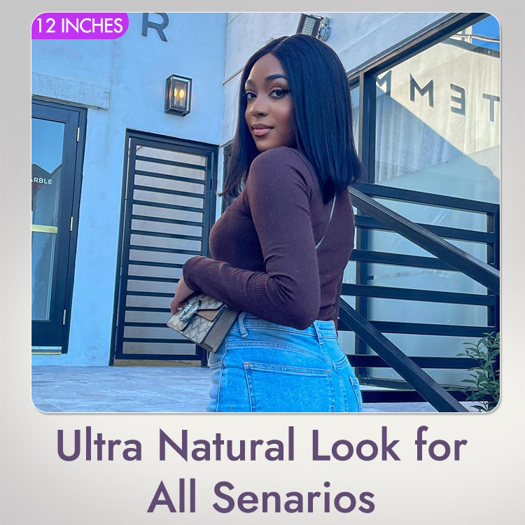 Onimehair™My GO-TO BOB™ - Glueless 5x5 Closure HD Lace Silky Straight Human Hair Wig