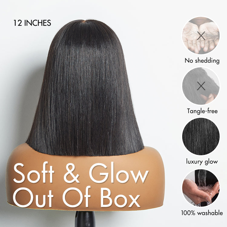 Onimehair™My GO-TO BOB™ - Glueless 5x5 Closure HD Lace Silky Straight Human Hair Wig