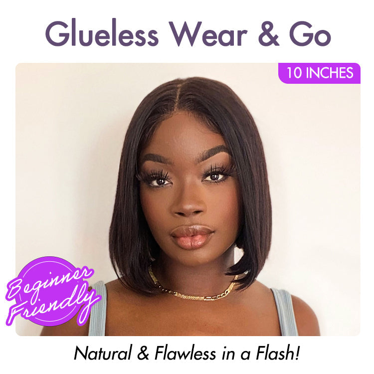 Onimehair™My GO-TO BOB™ - Glueless 5x5 Closure HD Lace Silky Straight Human Hair Wig