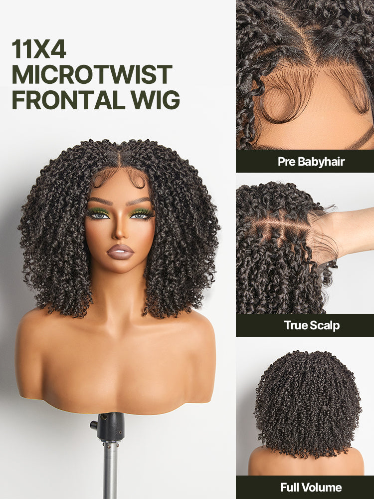 Micro Twist Curly Dreadlock Wig 11x4 HD Lace Front Glueless Synthetic Hair