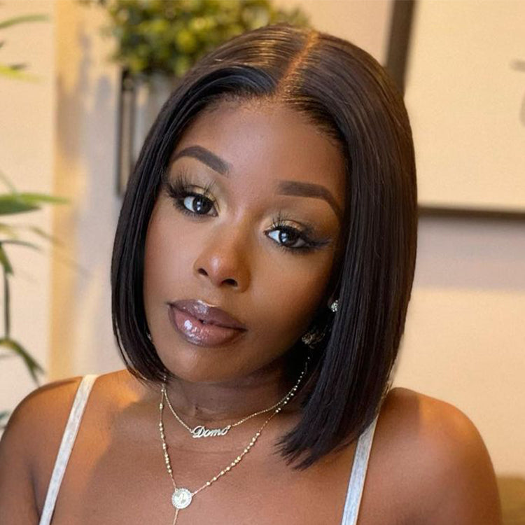 Onimehair™My GO-TO BOB™ - Glueless 5x5 Closure HD Lace Silky Straight Human Hair Wig