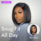 Onimehair™Put On & Go Blunt Cut Straight Bob Minimalist HD Lace Glueless C Part Wig  - US Only