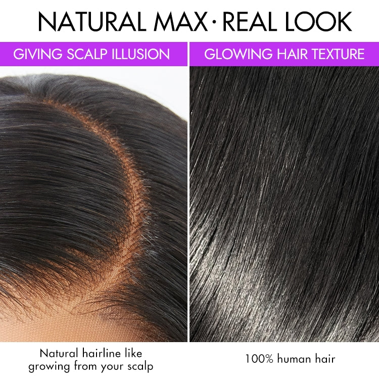 Onimehair™PreMax Wigs - Natural Black / Blonde Highlight C Part Glueless Lace Front Bob Wig