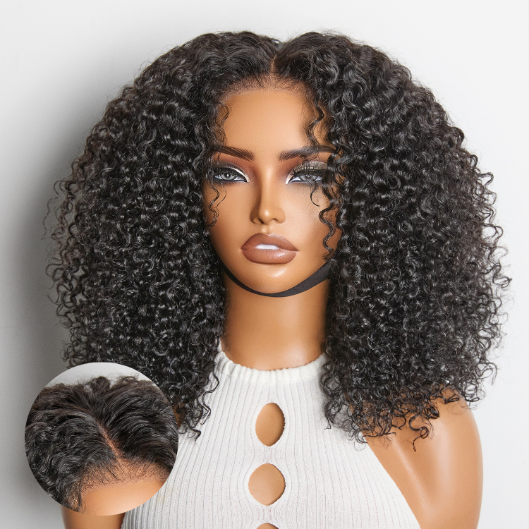Beginner Friendly 220% Density Glueless 5x5 Closure Pre-Cut Lace Afro Curly Wig Flexi-Fit Drawstring Cap
