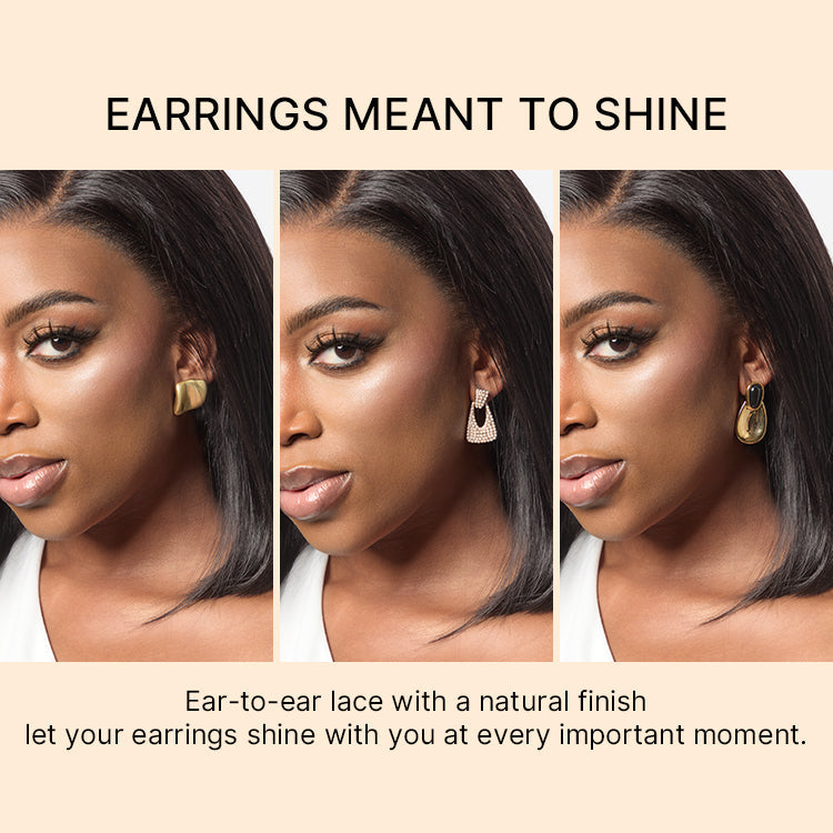 Onimehair™ Silky Blunt Cut Bob Glueless Ear-to-ear 13x4 HD Lace Front Wig Pre-Cut Lace Flexi-Fit Drawstring Cap