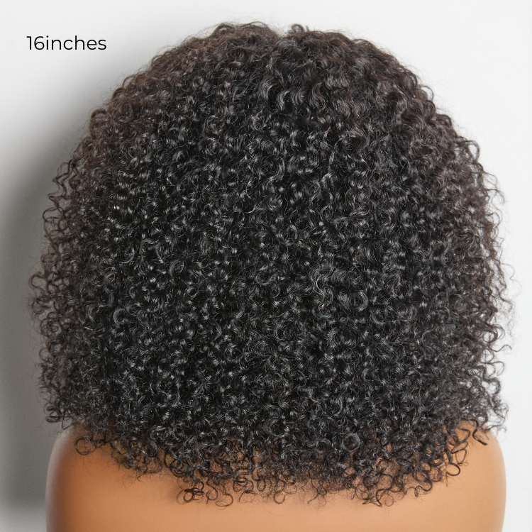 Beginner Friendly 220% Density Glueless 5x5 Closure Pre-Cut Lace Afro Curly Wig Flexi-Fit Drawstring Cap