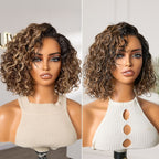Ready to Go Water Wave Short Curly Bob Wig Glueless Minimalist HD Lace Wig Pre-Cut Lace