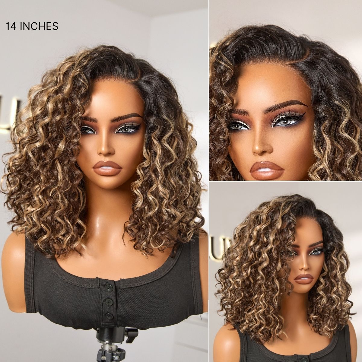Ready to Go Water Wave Short Curly Bob Wig Glueless Minimalist HD Lace Wig Pre-Cut Lace