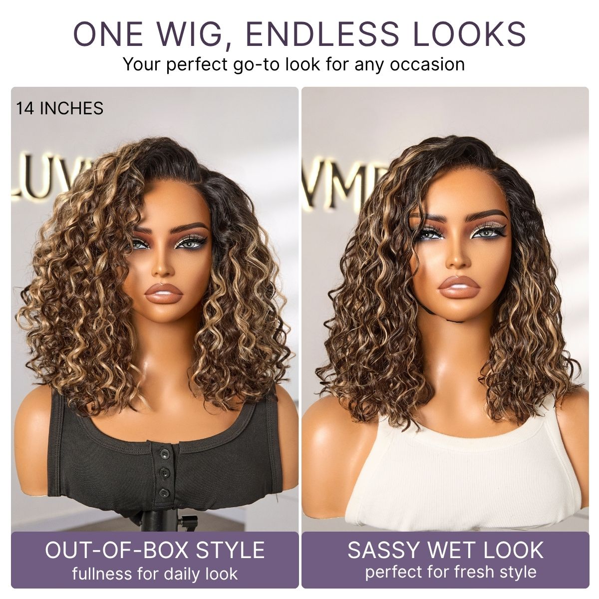 Ready to Go Water Wave Short Curly Bob Wig Glueless Minimalist HD Lace Wig Pre-Cut Lace