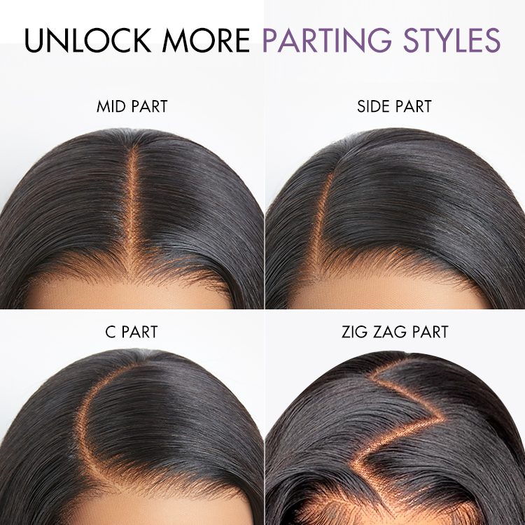 All-Day Comfort™ Wig 180% Density Bone Straight with Baby Hair PartingMax Glueless 5x5 Closure HD Lace Wig Pre-Cut Lace