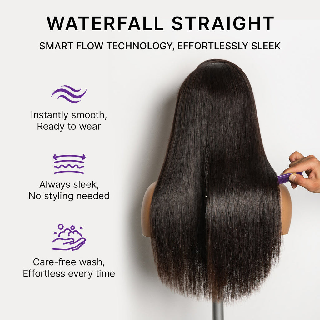 All-Day Comfort™ Wig 180% Density Bone Straight with Baby Hair PartingMax Glueless 5x5 Closure HD Lace Wig Pre-Cut Lace