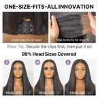 All-Day Comfort™ Wig 180% Density Bone Straight with Baby Hair PartingMax Glueless 5x5 Closure HD Lace Wig Pre-Cut Lace