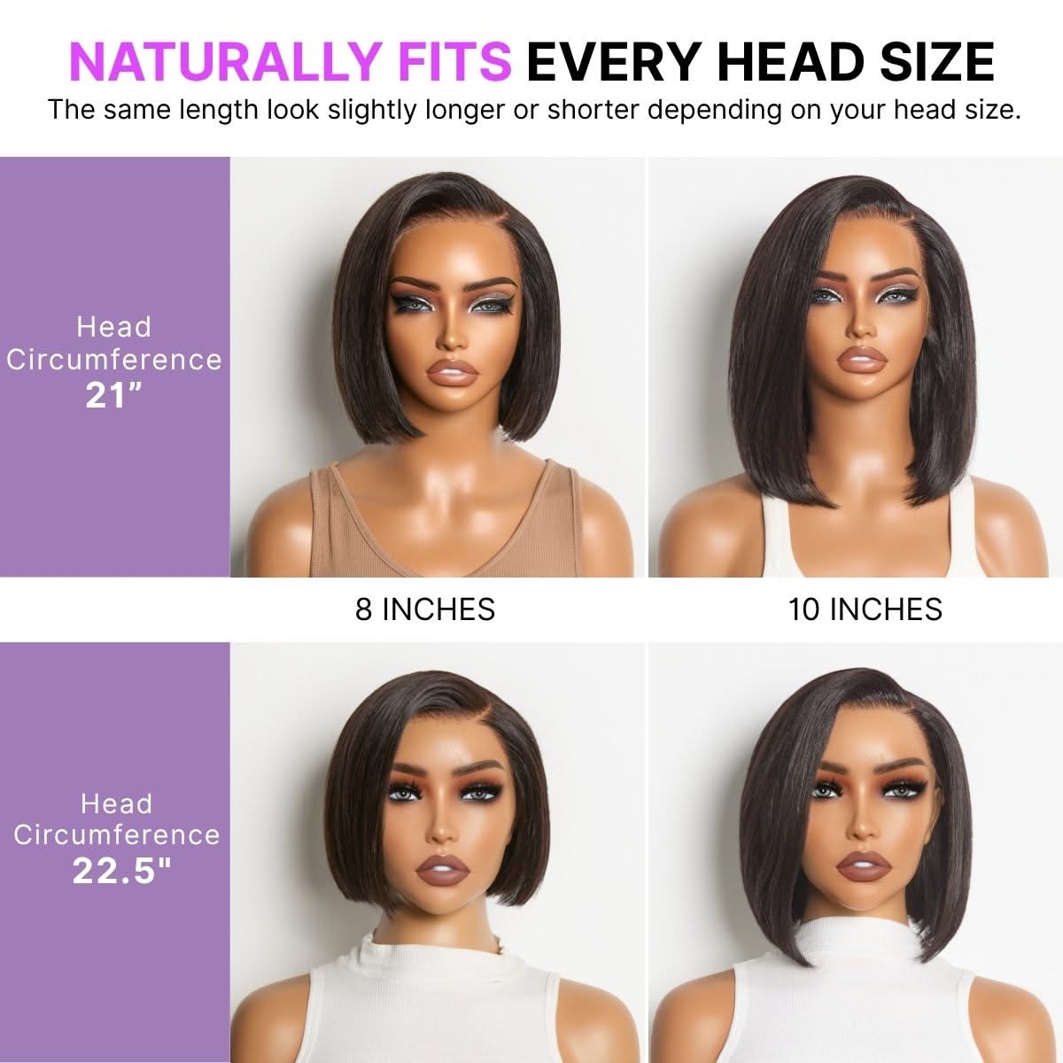 PreMax Wigs silky blunt cut bob 13x4 frontal lace human hair wig with natural hairline and glueless design, short style.