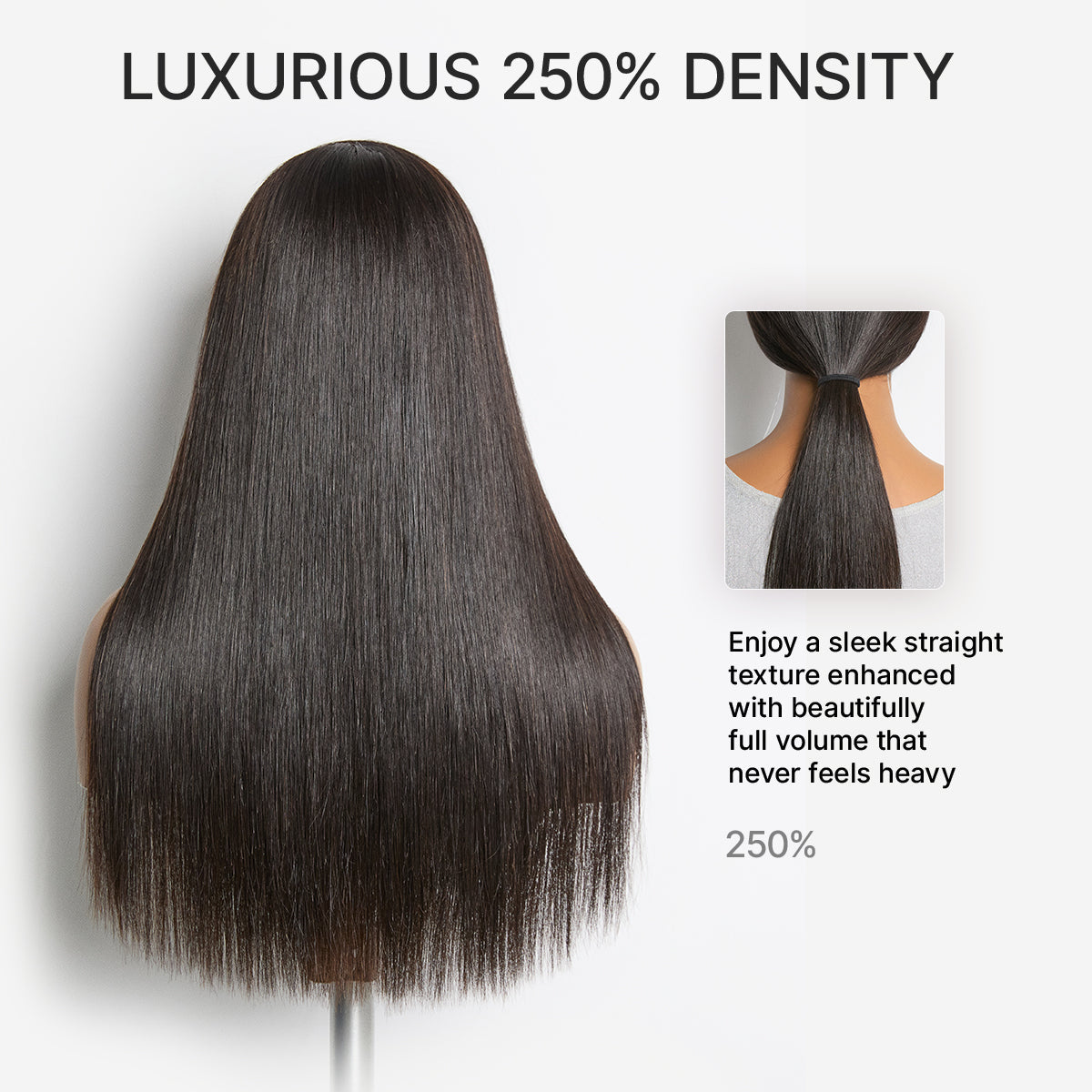 All-Day Comfort™ Wig 180% Density Bone Straight with Baby Hair PartingMax Glueless 5x5 Closure HD Lace Wig Pre-Cut Lace